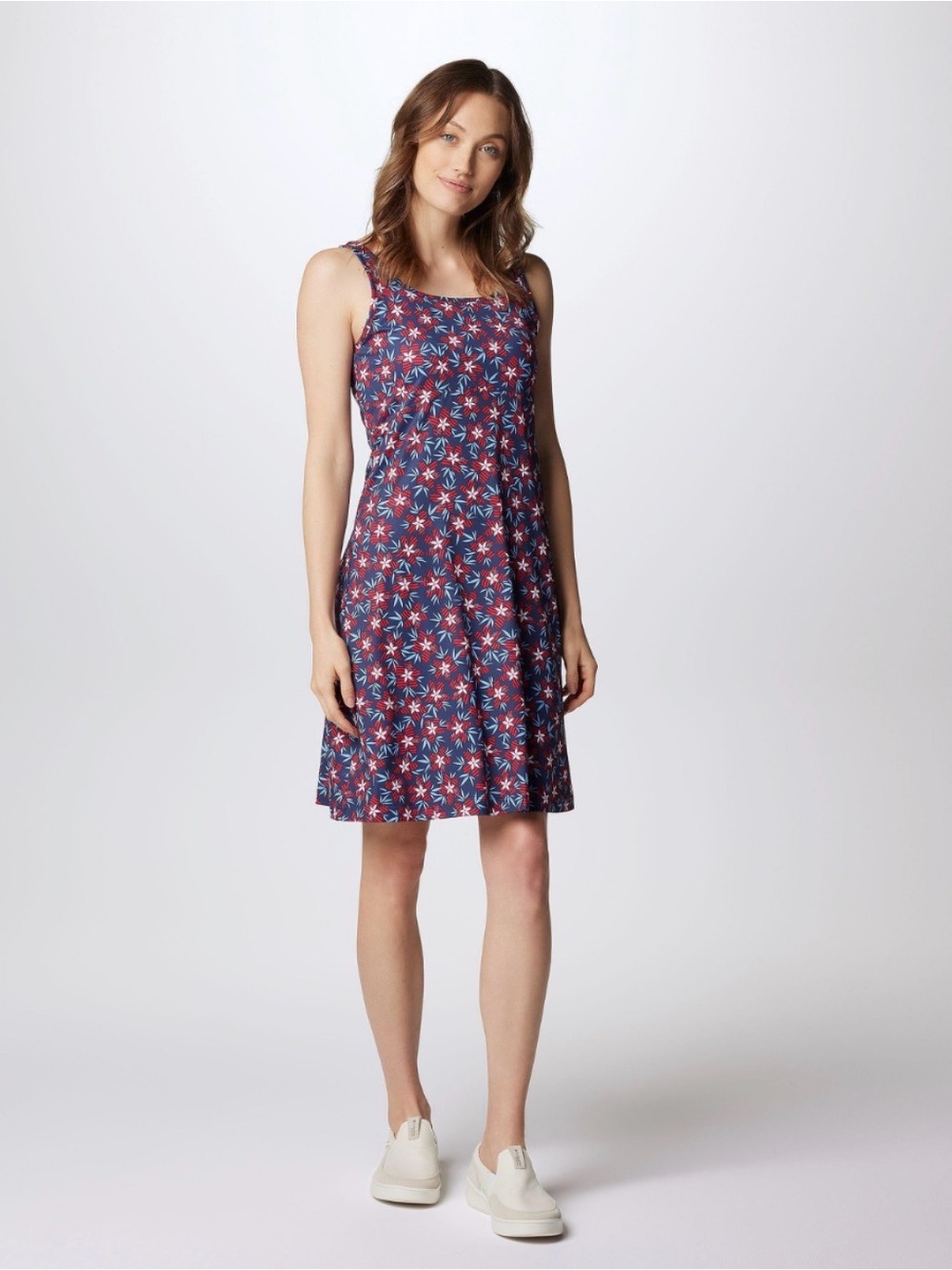 Columbia Red and Blue Floral Outdoor Active Dress